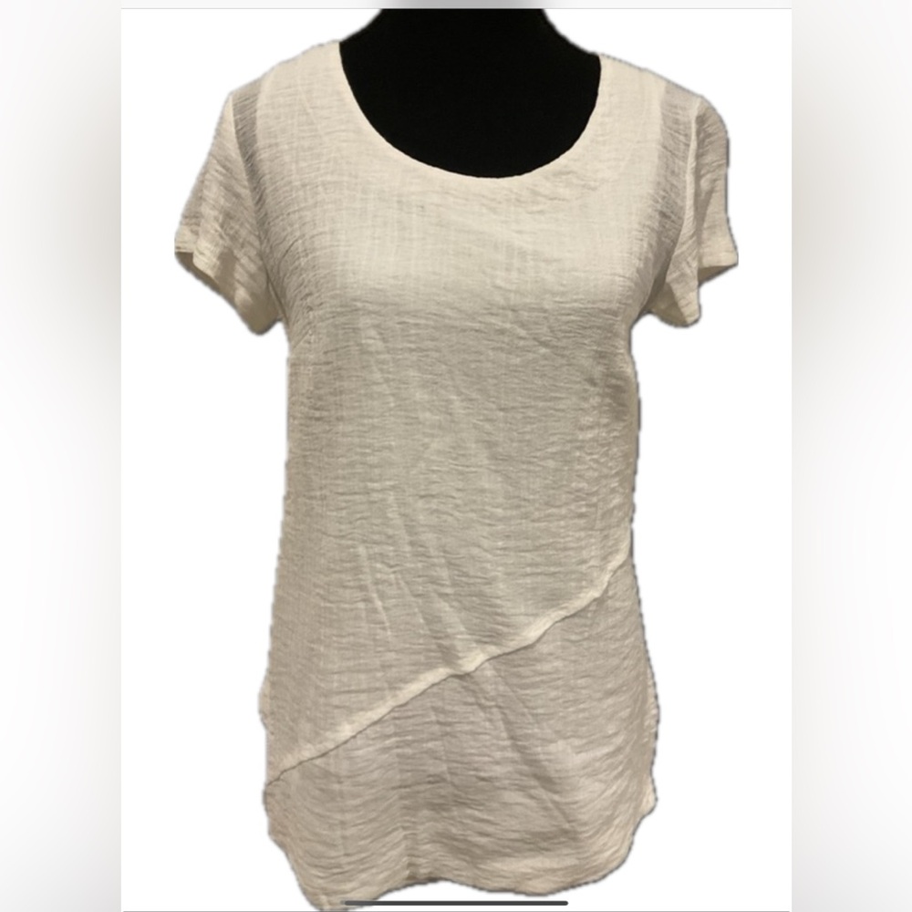 Brown Sugar Off White Gauze Textured lined Tunic.